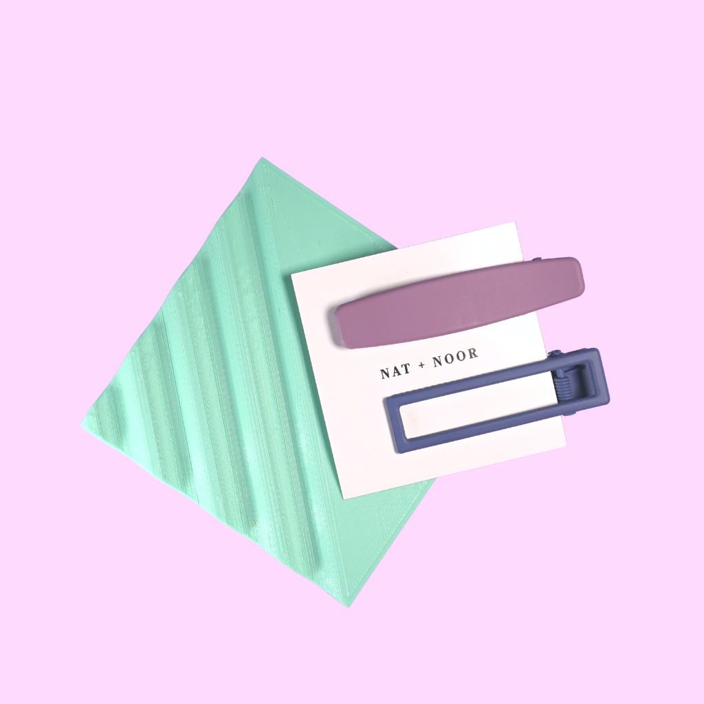 Sienna hair clip in purple and navy - Re - leaf