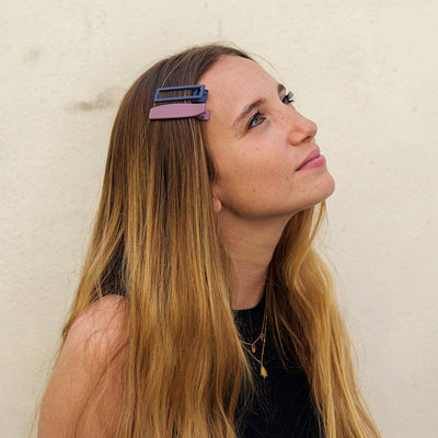 Sienna hair clip in purple and navy - Re - leaf