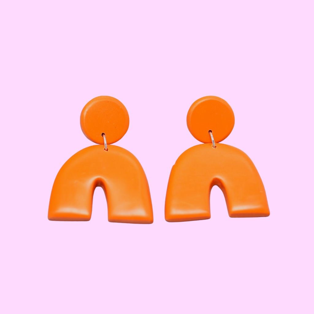 Tangerine arch earrings - Re - leaf
