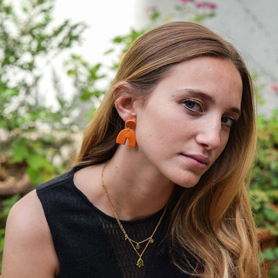 Tangerine arch earrings - Re - leaf