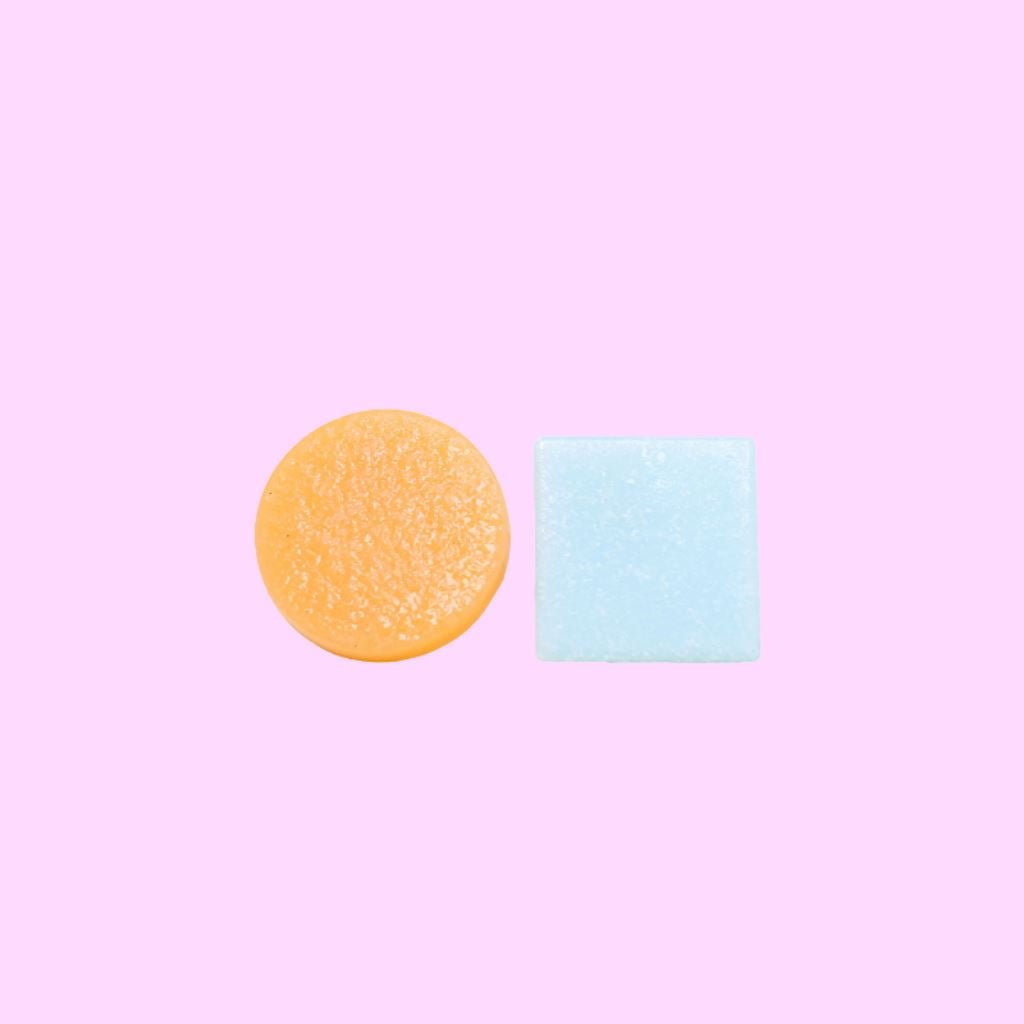 Violette earrings in pastel orange and ice blue - Re - leaf