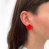 Violette earrings in pink and red - Re-leaf