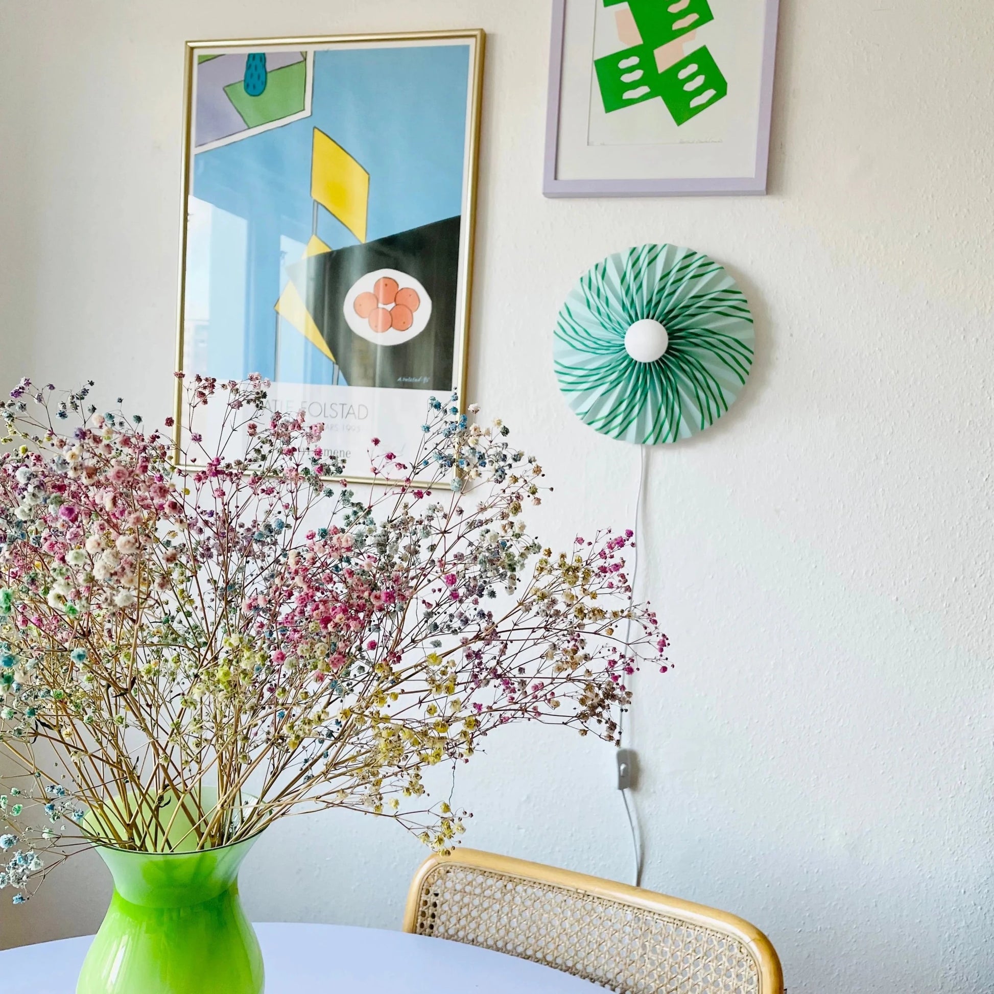 Wall lamp - Green stripes - Re - leaf